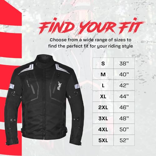All-Black Cordura Motorcycle Jacket with Armor R8191