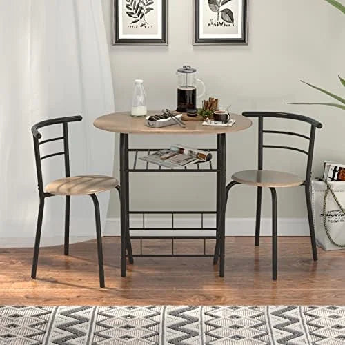 3-Piece Round Dining Table Chairs Set for 2 P840441