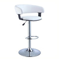 Adjustable Bar Stool in White and Chrome G2458