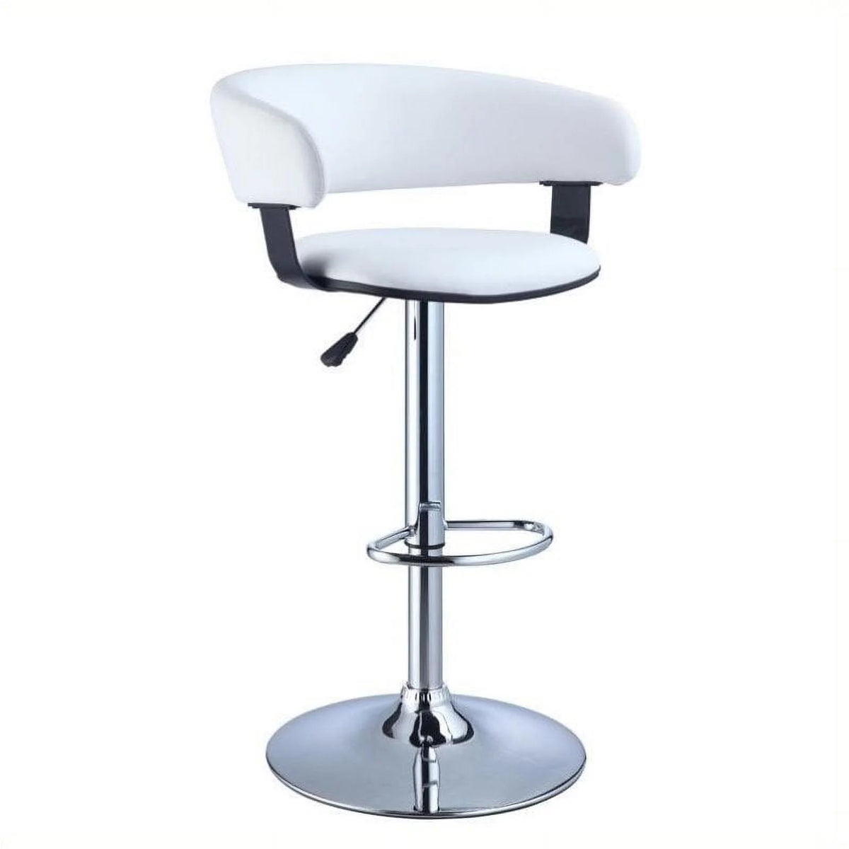 Adjustable Bar Stool in White and Chrome G2458