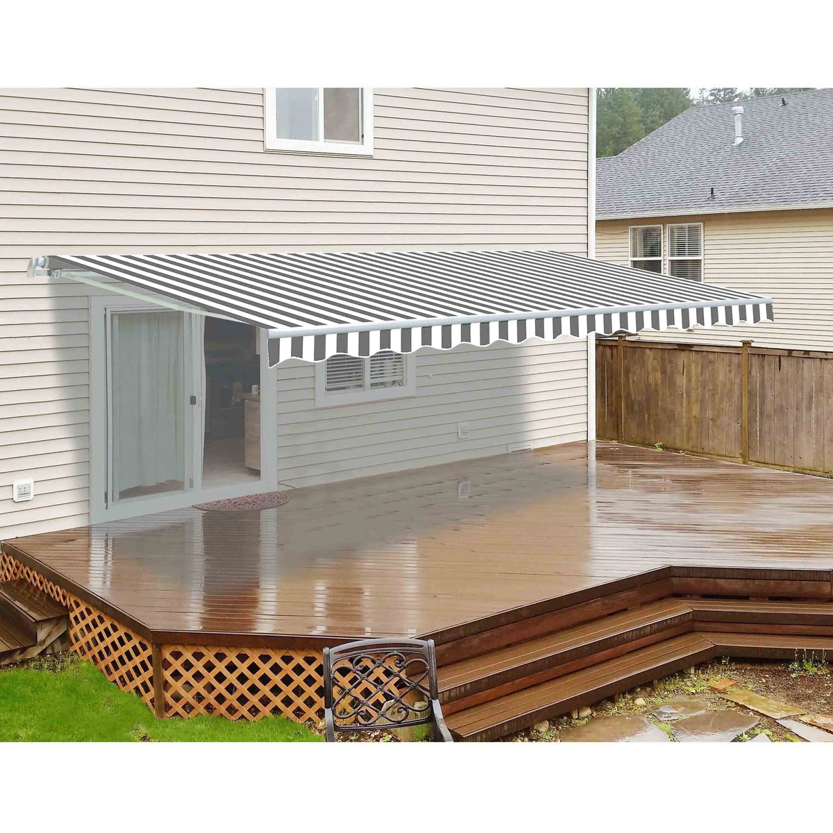 20' x 10' Retractable Motorized Patio Awning R716