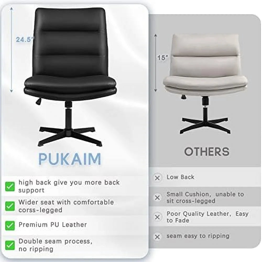 Pu Leather Armless Office Chair P46590