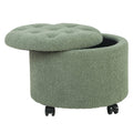 Velvet Tufted Round Storage Ottoman J5039