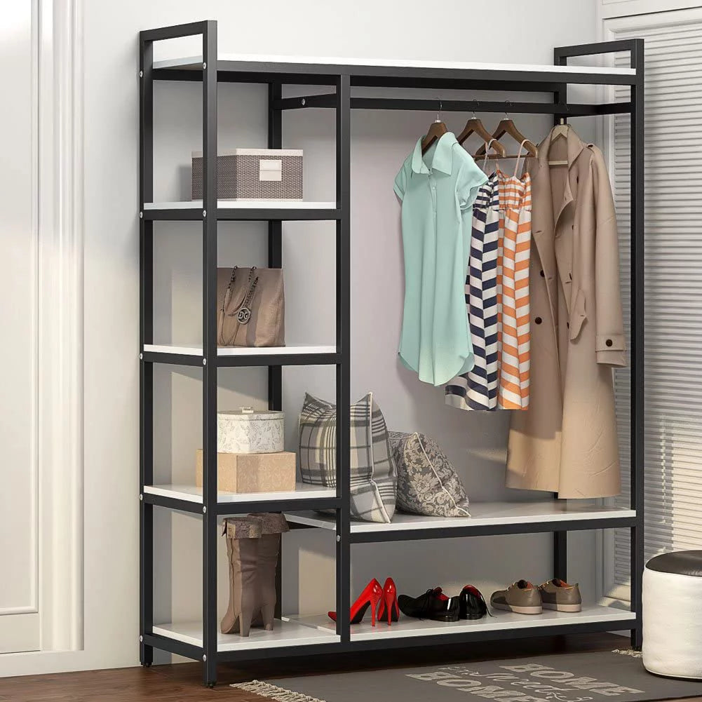 47 inches Clothing Garment Rack with Storage Shelf Q829225