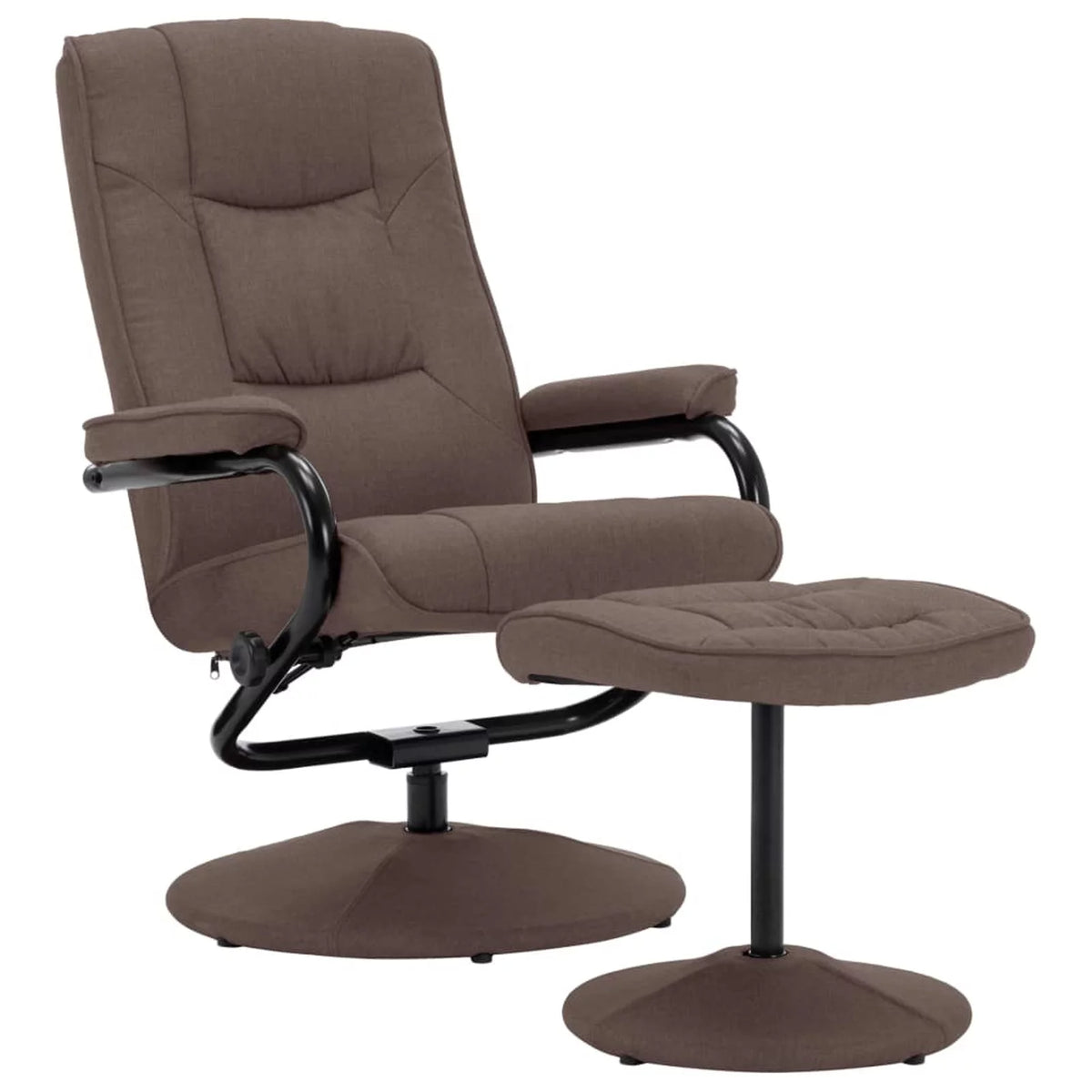 Brown Fabric Swivel Recliner with Ottoman O16575