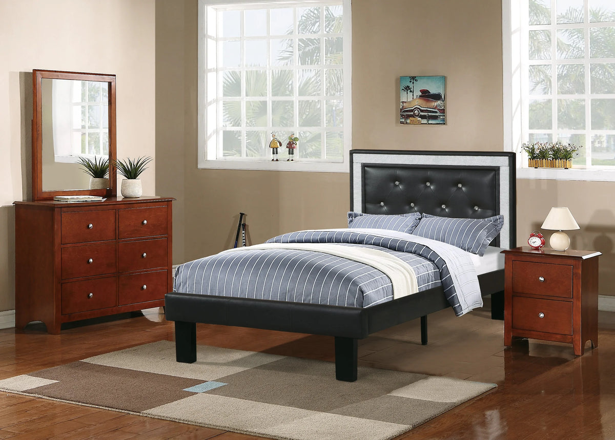 Cherry Color Wooden 2 Drawers Nightstand X142