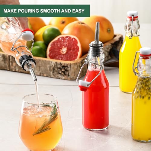 8 Pack 8.5oz Flip Top Glass Bottles L272290