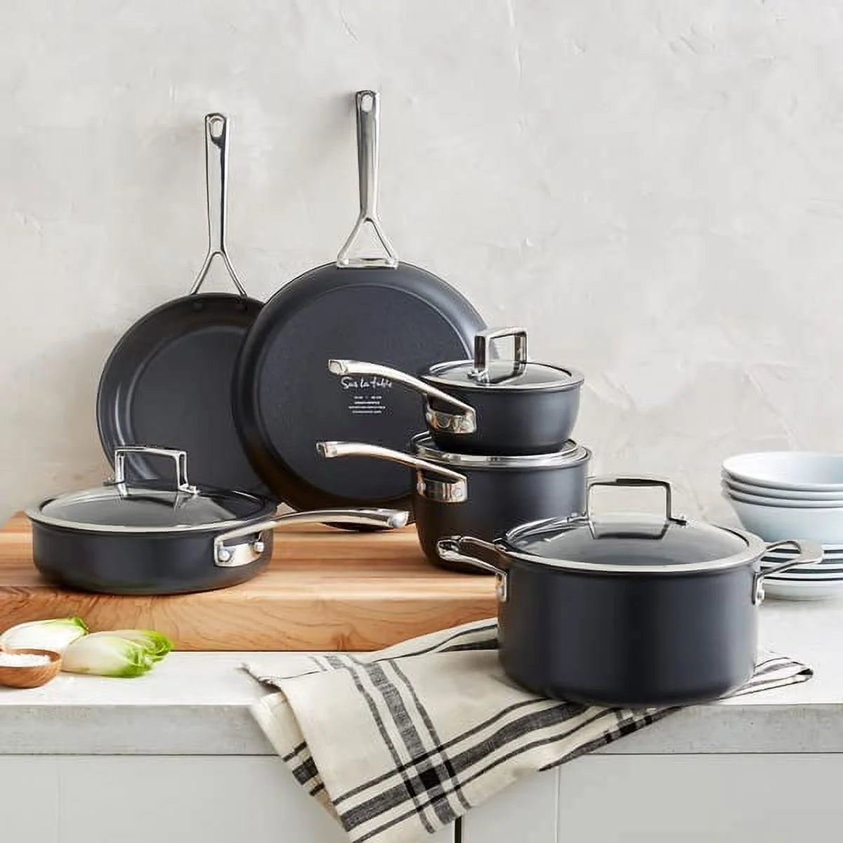 Hard Anodized Ceramic Nonstick 10-Piece Cookware Set K949598