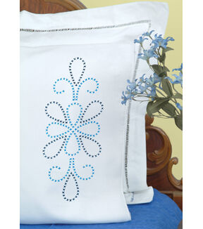 Stamped Perle Edge Pillowcases 2pk Z686520