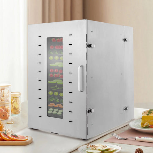 16 Trays Stainless Steel Food Dehydrator with Adjustable Timer and Temperature Control E284348