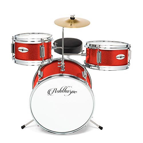 3-Piece Kids Drum Set with 14" Bass, Throne, Cymbal, Pedal & Drumsticks W4425
