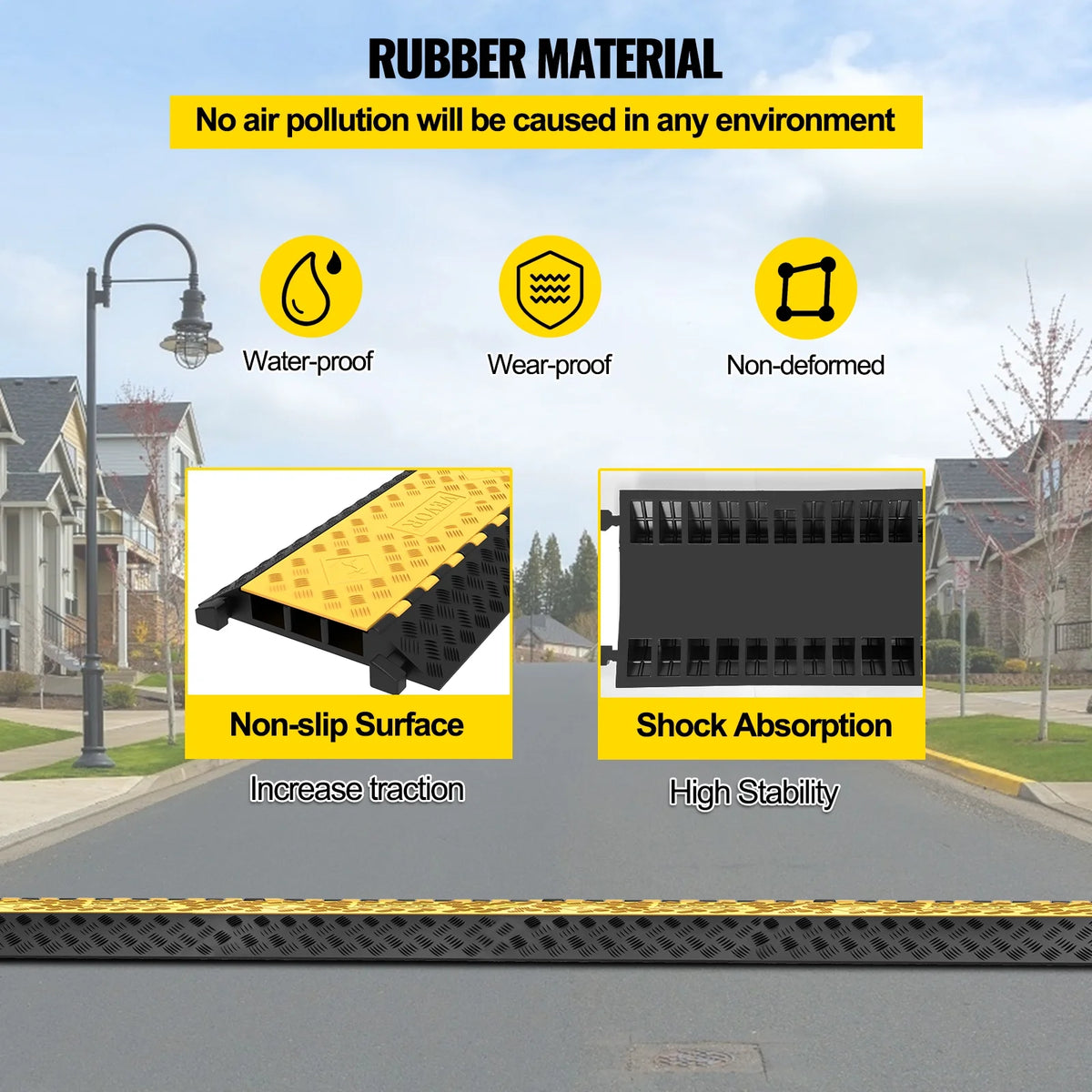 3-Channel Rubber Cable Protector Ramp L2809