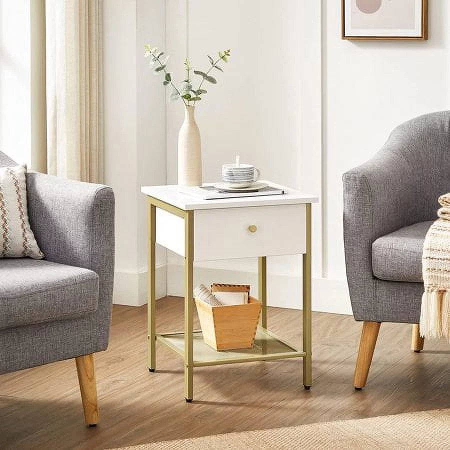 White Nightstand with Drawer J45050
