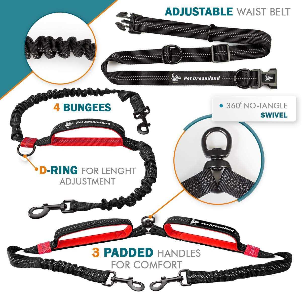 Double Dog Leash for Large Dogs N7508