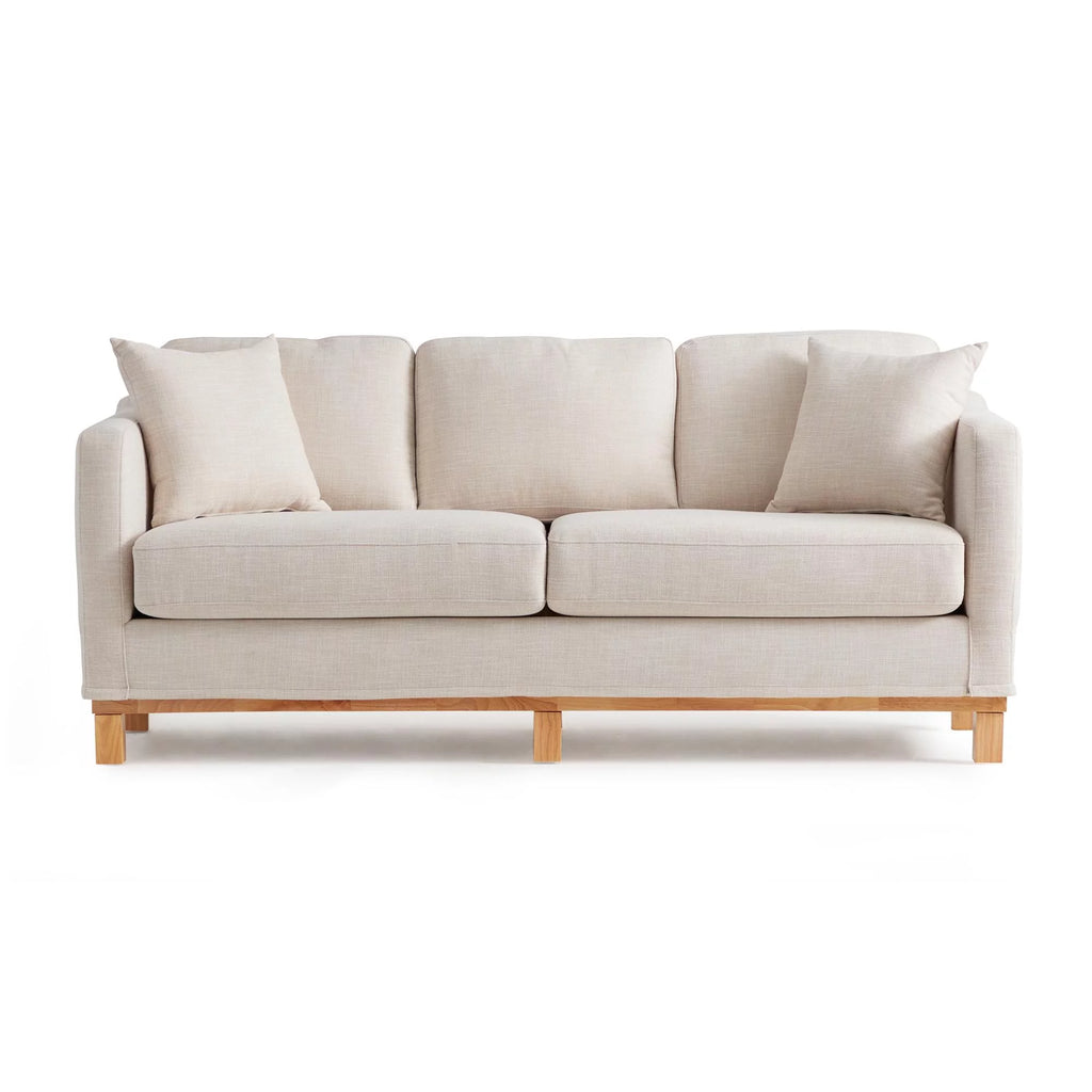 Cream Upholstered Wood Base Sofa C8660