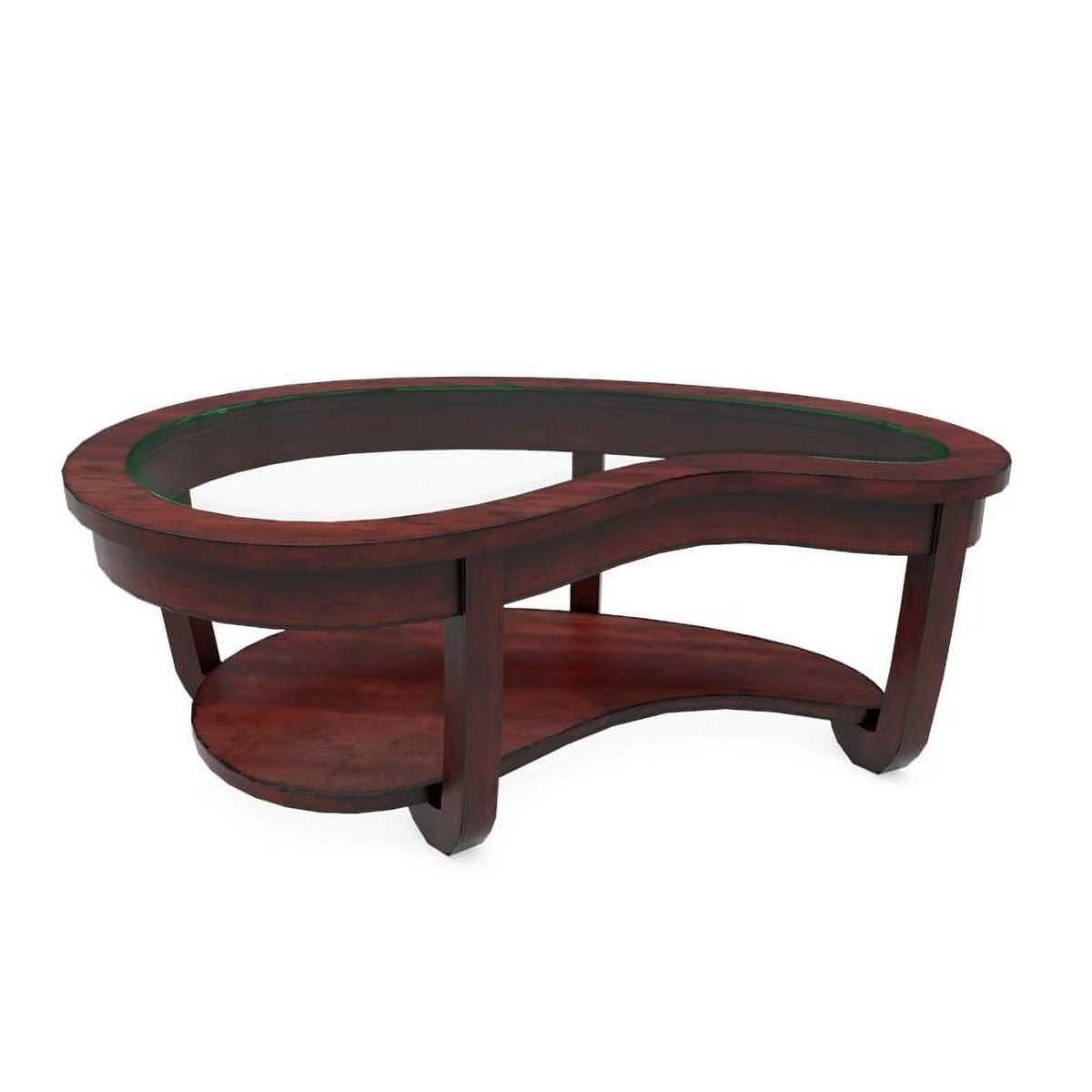 Solid Wood 1-Shelf Coffee Table in Dark Cherry A428