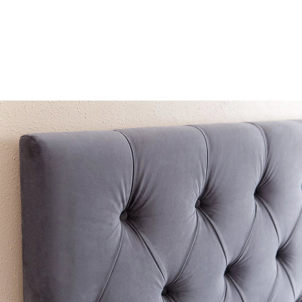Velvet Upholstered Headboard Full/Queen Gray M524065