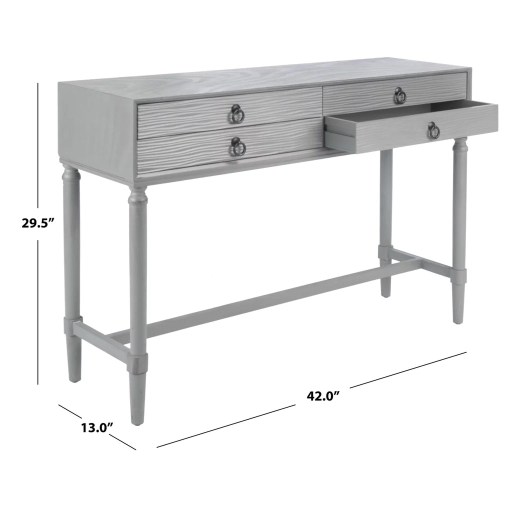 Distressed Grey 4 Drawer Console Table Y71576