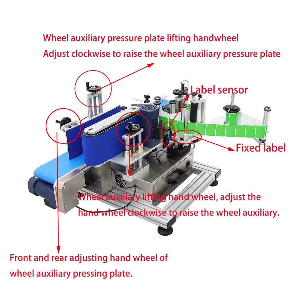 Automatic Round Bottle Labeling Machine Desktop Conveyor W1504
