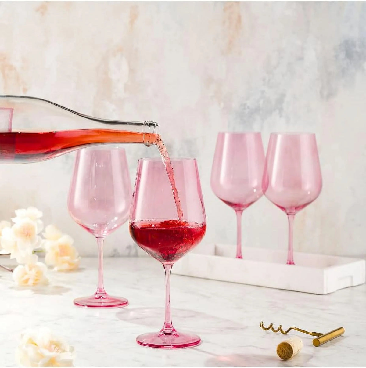 Red Wine Glasses Set of 4 Crystal 19.5Oz K1090