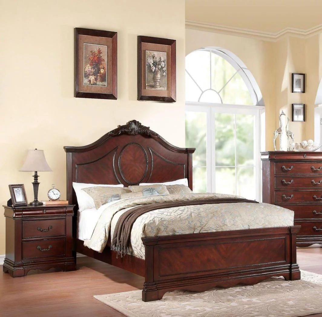 Dark Cherry 3 Pcs King Bedroom Set A77336