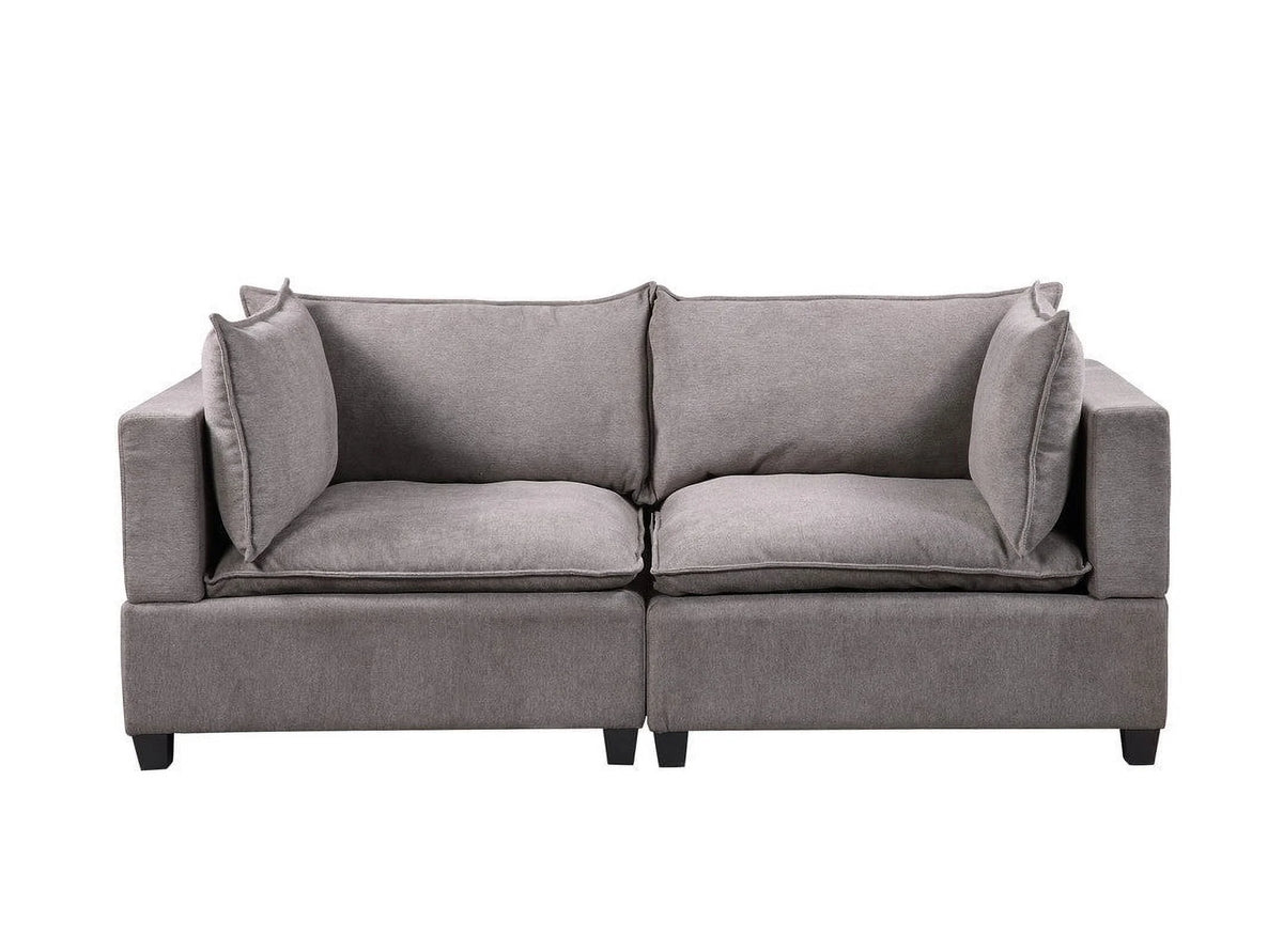 Light Gray Fabric Loveseat D82111