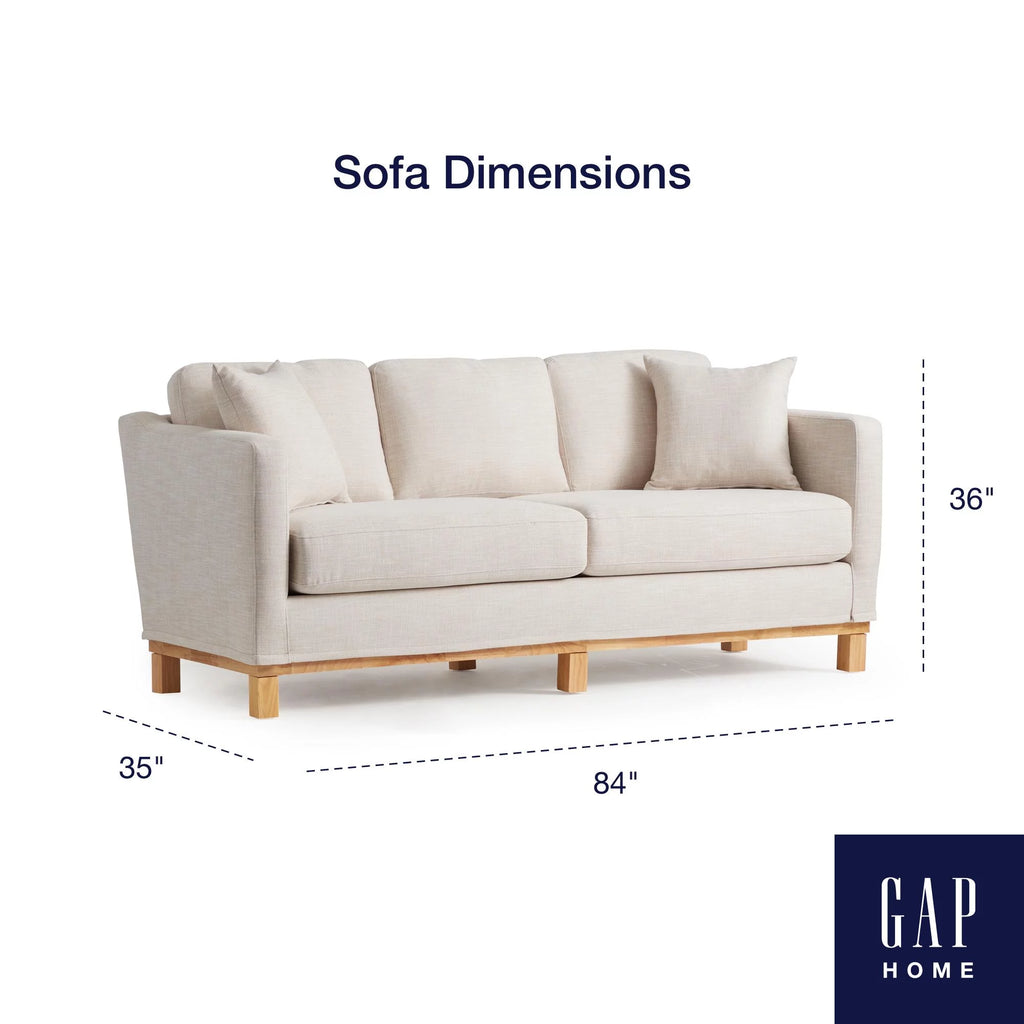 Cream Upholstered Wood Base Sofa C8660