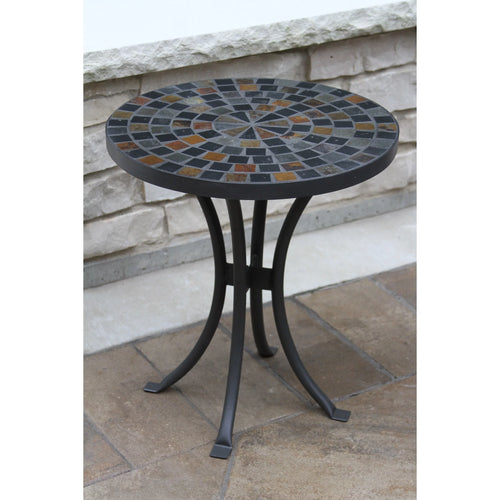 18" Dia. Slate Mosaic Accent Table W515586