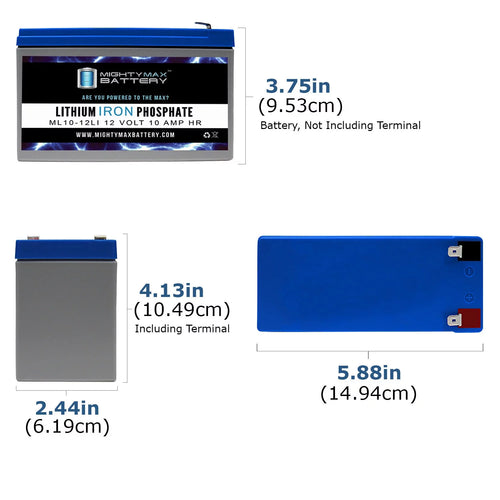 12V 10AH Lithium Replacement Battery 2 Pack F310