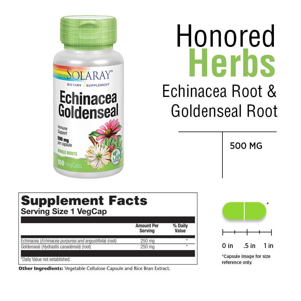 Echinacea Root & Goldenseal Root 500mg VegCaps I8838