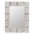 Distressed Metal Wall Mirror with Embossed Frame N360