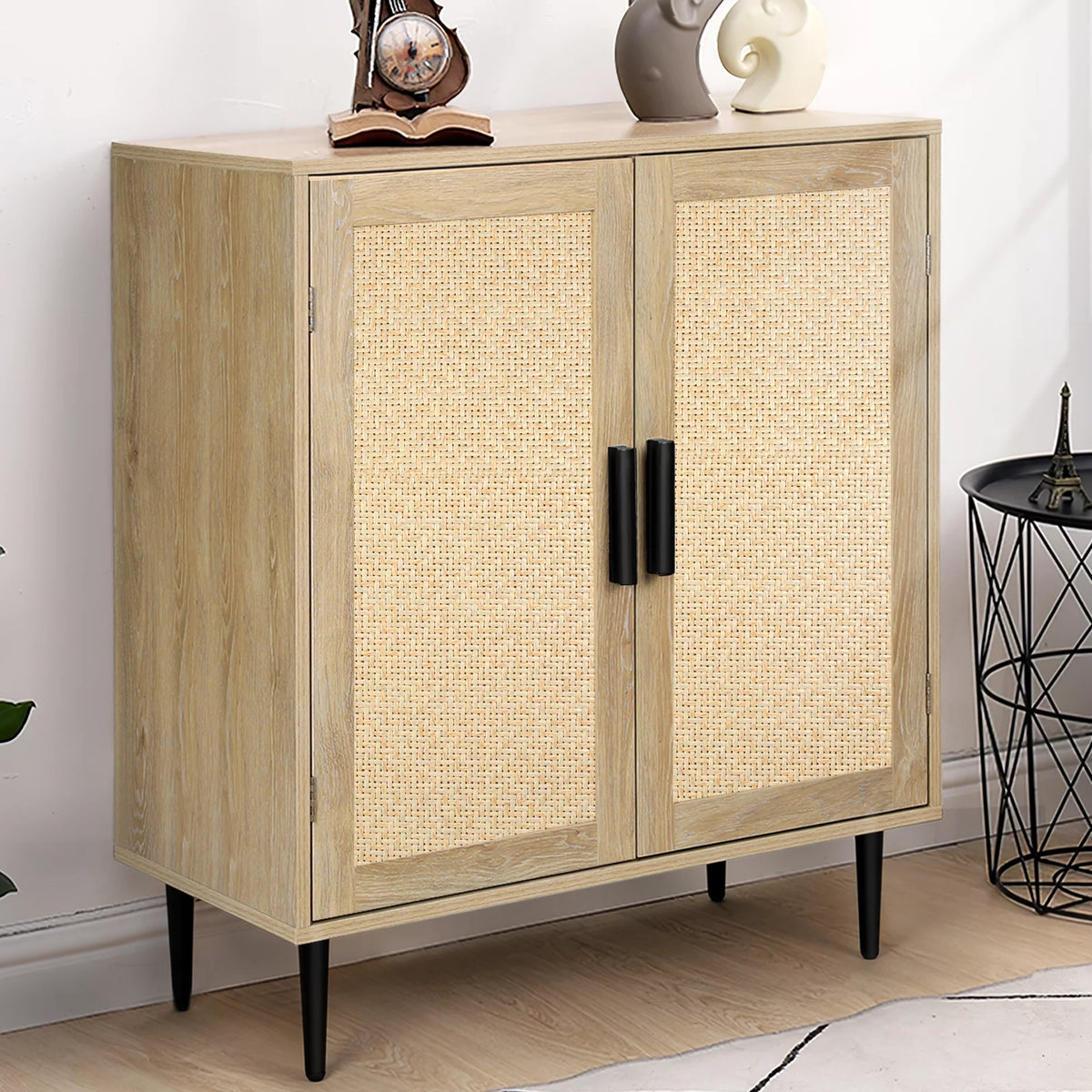 34.4'' Tall Sideboard Buffet Cabinet with Rattan Doors N280