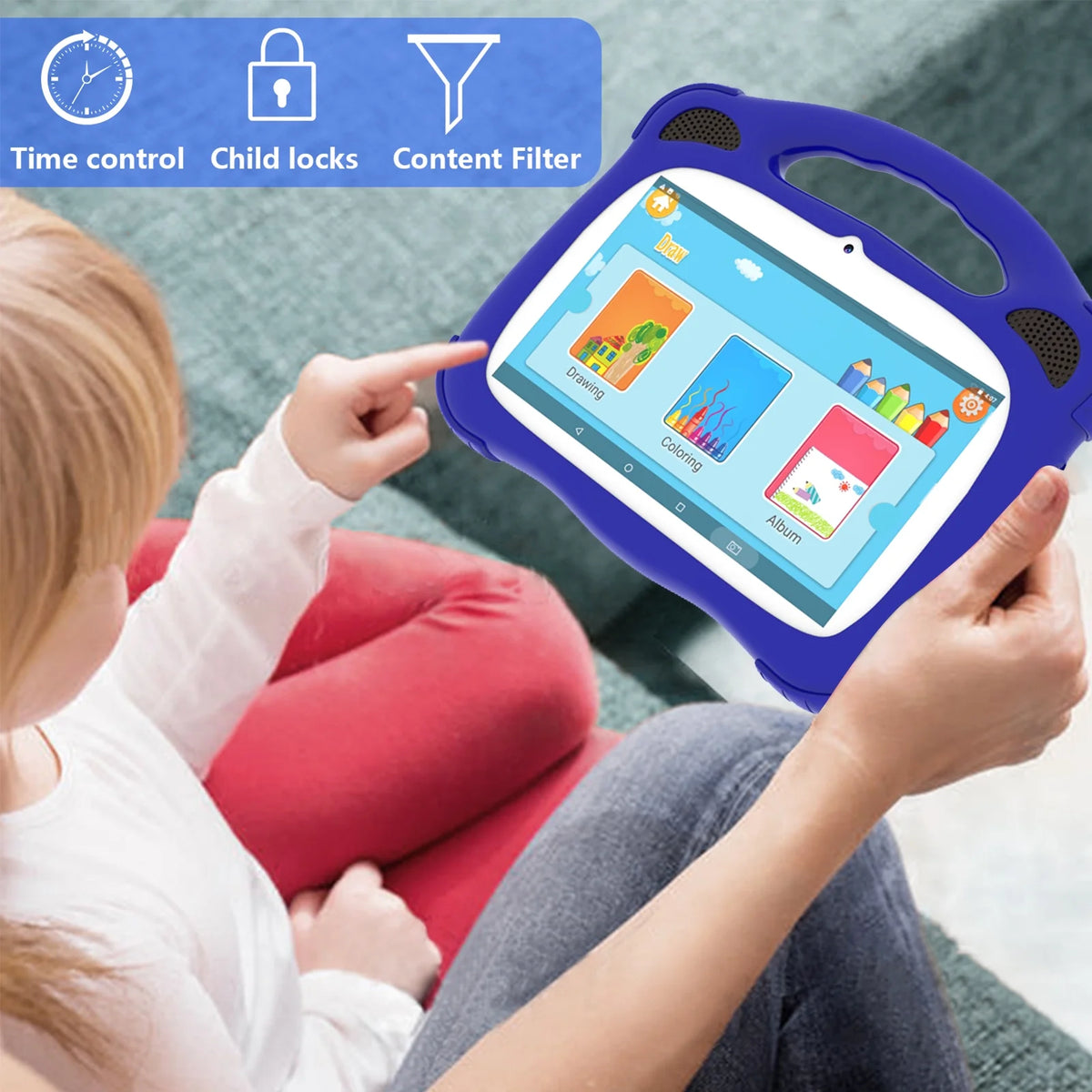 7 inch Kids Tablet with Protective Case 2GB RAM 32GB ROM E908