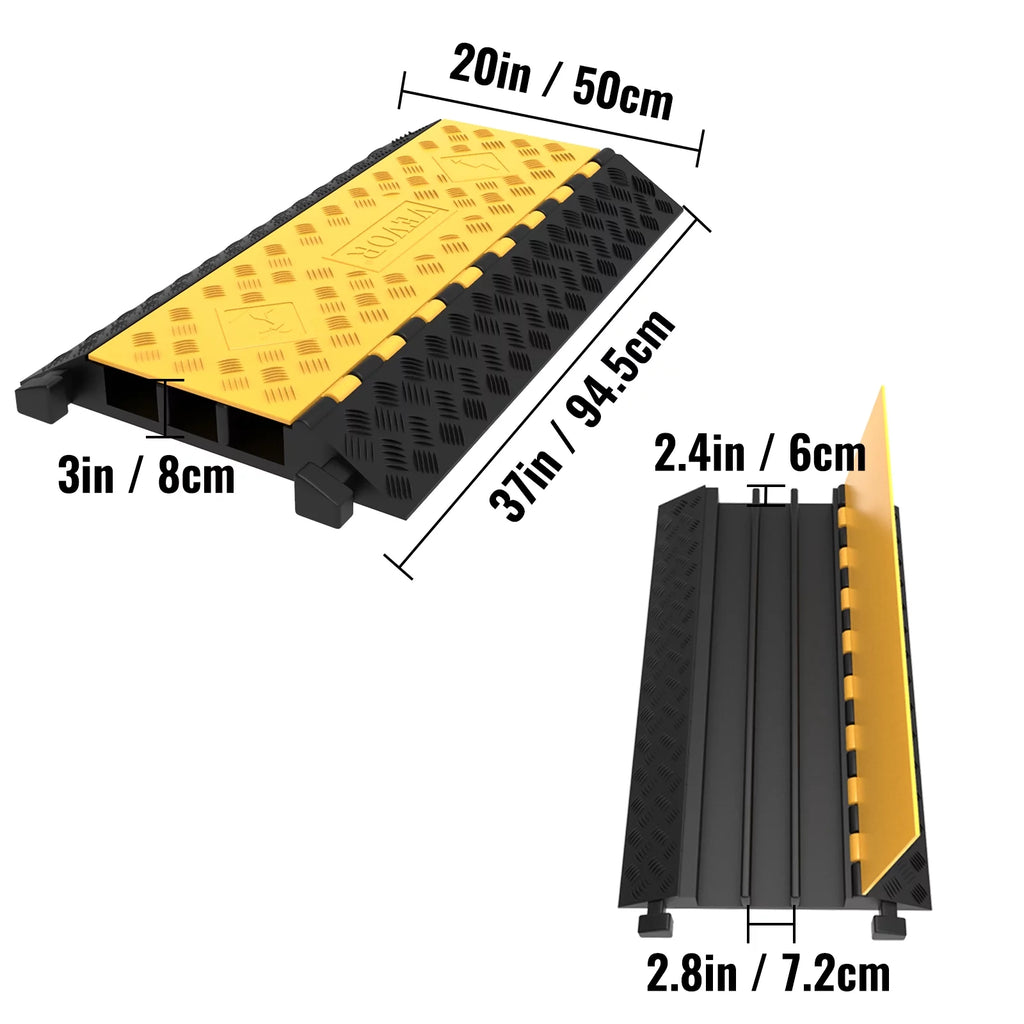 3-Channel Rubber Cable Protector Ramp L2809