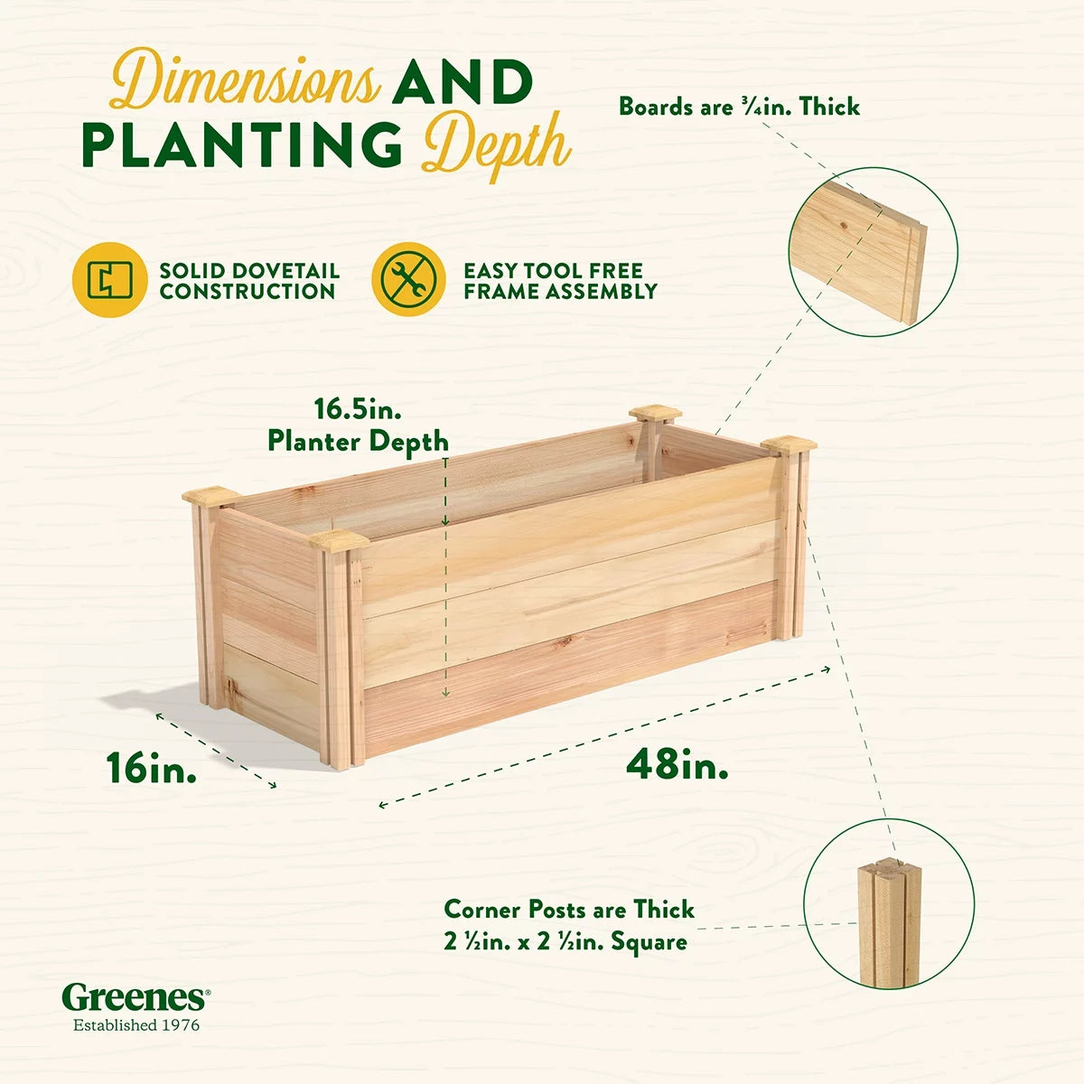 Beige Wood and Cedar Raised Garden Kit D794794