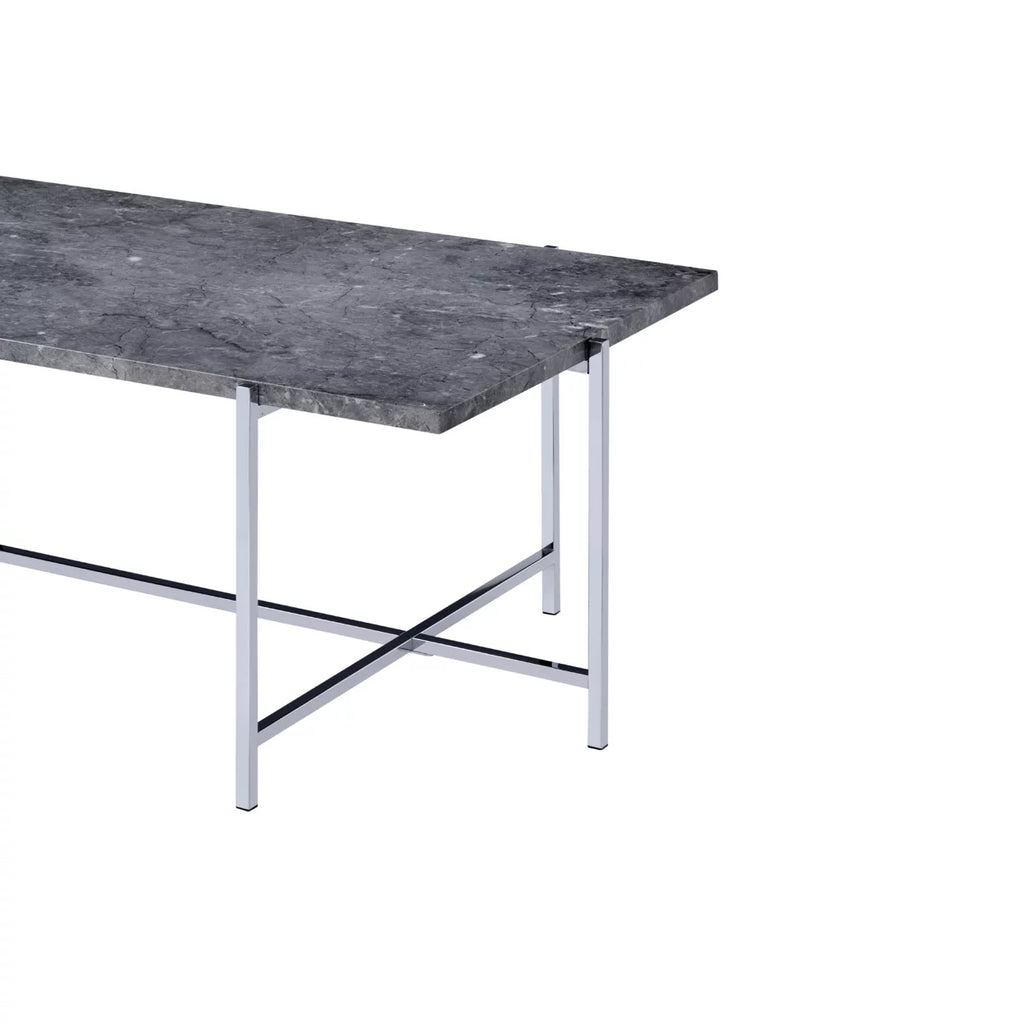 Marble Top Coffee Table with Trestle Base W955