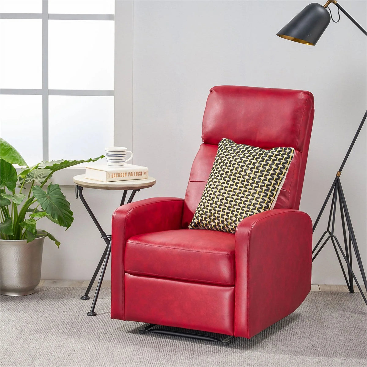 Ox Blood Red Faux Leather Recliner R3451