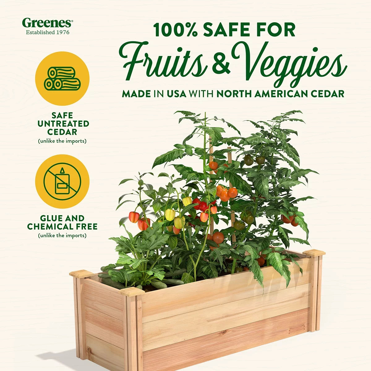 Beige Wood and Cedar Raised Garden Kit D794794