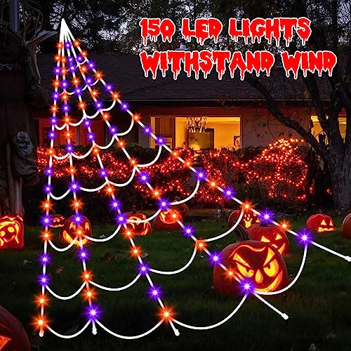 Purple & Orange Spiderweb Lights with 8 Lighting Modes X275180