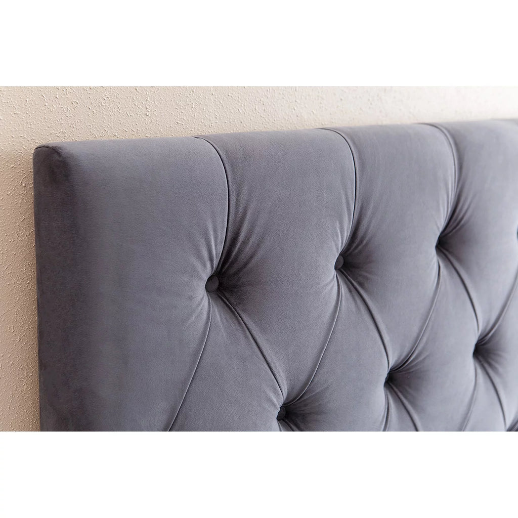 Velvet Upholstered Headboard Full/Queen Gray M524065