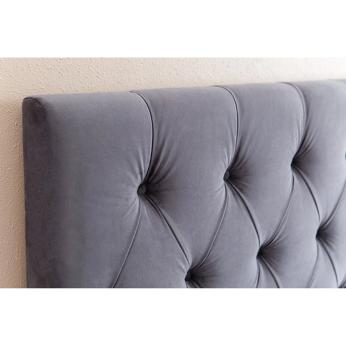 Velvet Upholstered Headboard Full/Queen Gray M524065