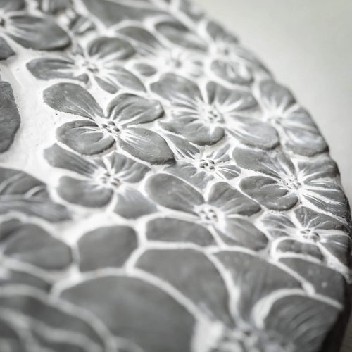 11" Floral Cement Stepping Stone C480590