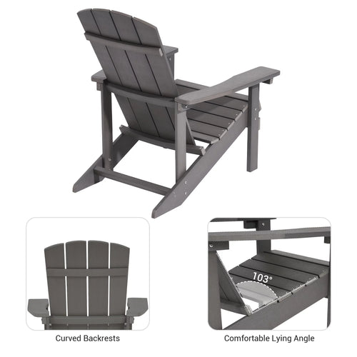 2 Pack Gray HIPS Adirondack Chair V949