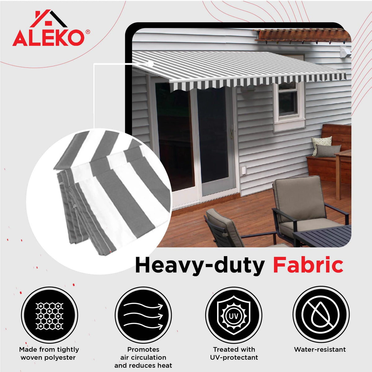 20' x 10' Retractable Motorized Patio Awning R716