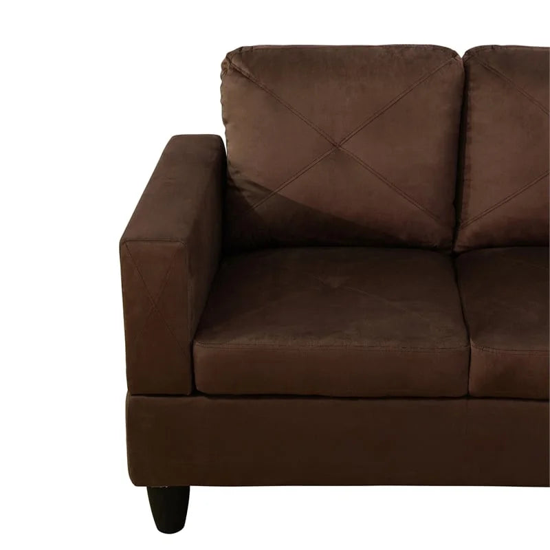 Microfiber Fabric Right Facing Sectional in Espresso X4988