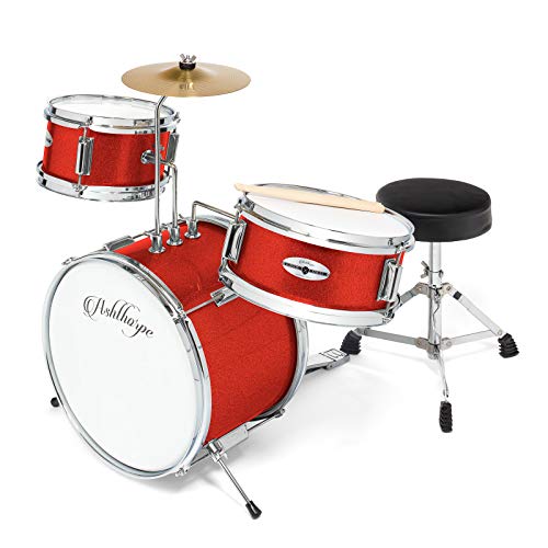 3-Piece Kids Drum Set with 14" Bass, Throne, Cymbal, Pedal & Drumsticks W4425