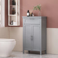 Grey Manufactured Wood 2 Door Floor Storage Cabinet with Drawer F95265