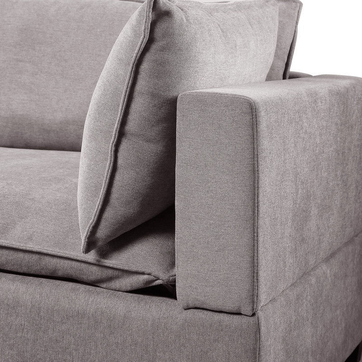 Light Gray Fabric Loveseat D82111