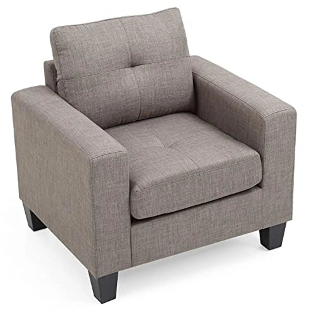 Gray Twill Fabric Club Chair D578