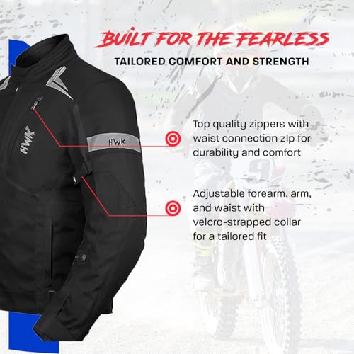 All-Black Cordura Motorcycle Jacket with Armor R8191